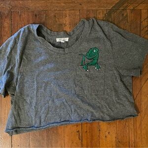 Gray Kids T-Shirt with Dinosaur Design